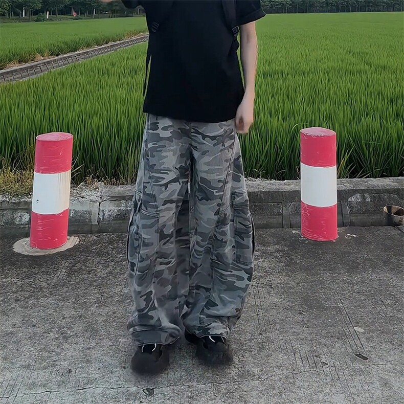 宽松工装裤男生牛仔裤迷彩裤长裤A43-P55,男装牛仔裤,电商D312