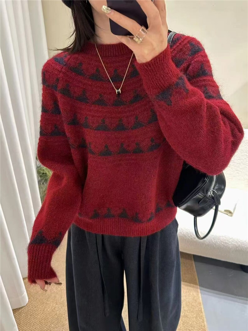 2026年秋季时尚百搭通勤简约休闲圆领，女装针织衫/毛衣，臻纶羊绒