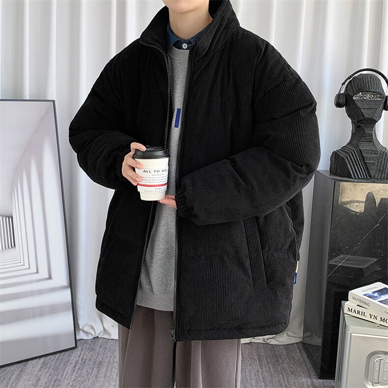 冬季青少年加绒加厚立领棉衣港风清新大码棉服外套男女 6223-P100图片