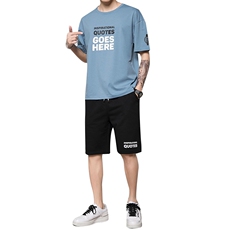 2021夏装潮牌纯棉青少年休闲运动两件套短袖套装男H0807-P35，男装套装，星座217-4