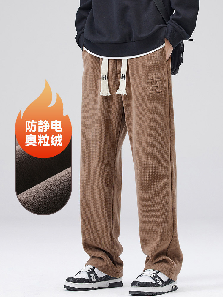 A178-1DY518AP85雪尼尔面料秋冬季加绒美式休闲卫裤,男装休闲裤,电商A178-1