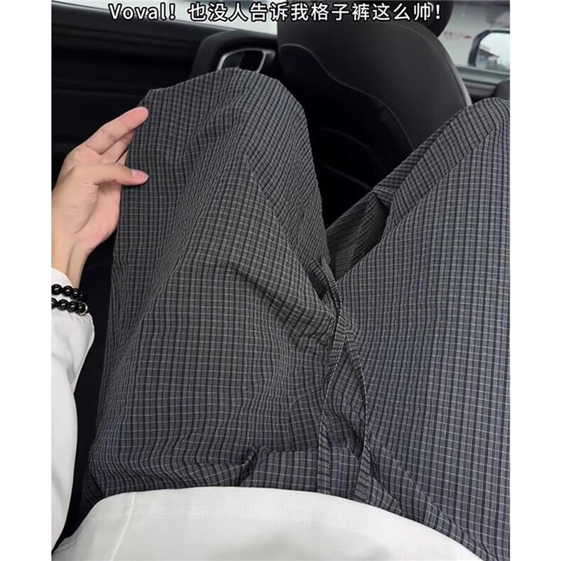 小香风灰色阔腿裤春秋2025新款休闲直筒宽松小个子慵懒风运动裤,女装休闲裤,星座506A