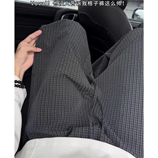 小香风灰色阔腿裤春秋2025新款休闲直筒宽松小个子慵懒风运动裤，女装休闲裤，星座506A