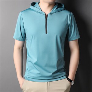 POLO衫男上衣半袖男装衣服男士体恤衫T恤潮牌休闲连帽爸爸短袖男图片