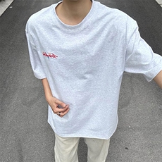 万针全刺绣工艺抖音得物高品质260克重磅纯棉双纱美式高街短袖T恤，男装T恤，电商A486