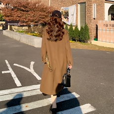 23年新款拼色长款韩版西装外套，女装西装，菡迪欧娜
