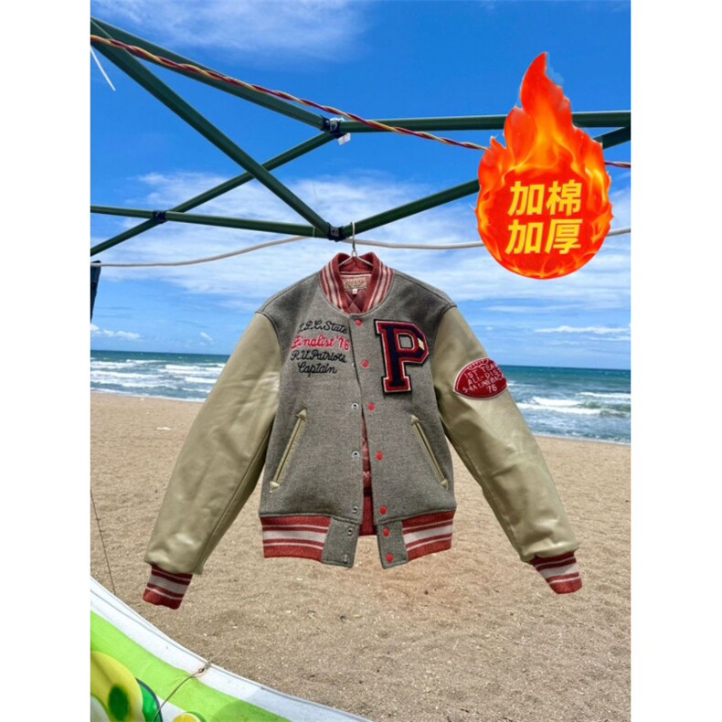 1506-1/MF9161原版做工/P89重磅头层pu皮袖复古厚棉服男女棒球服,男装皮衣,星座1506-1