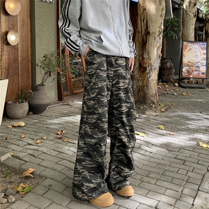 工装迷彩休闲裤男女韩版潮流高街帅口袋2025春季ins长裤K6014-P49图片