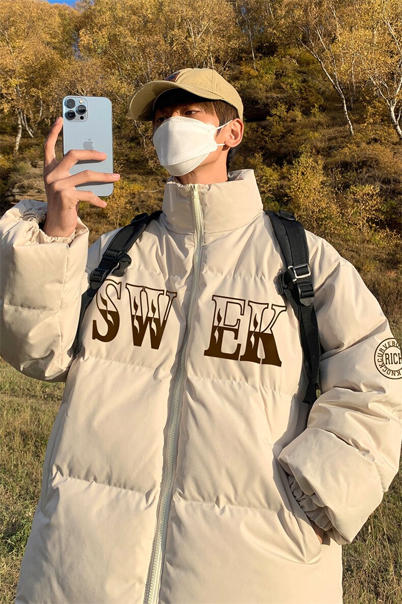 港风秋冬潮流保暖立领宽松棉服外套男MY62053P95控118,男装棉衣,电商A268A