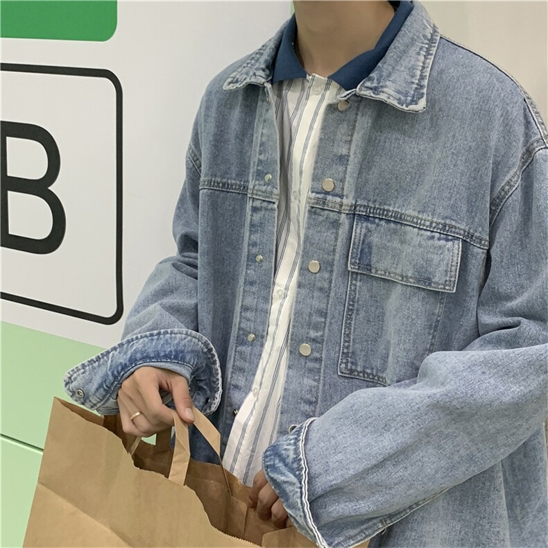 日系工装牛仔外套男士春季潮牌翻领夹克JK451P60,男装夹克,星座1116-2