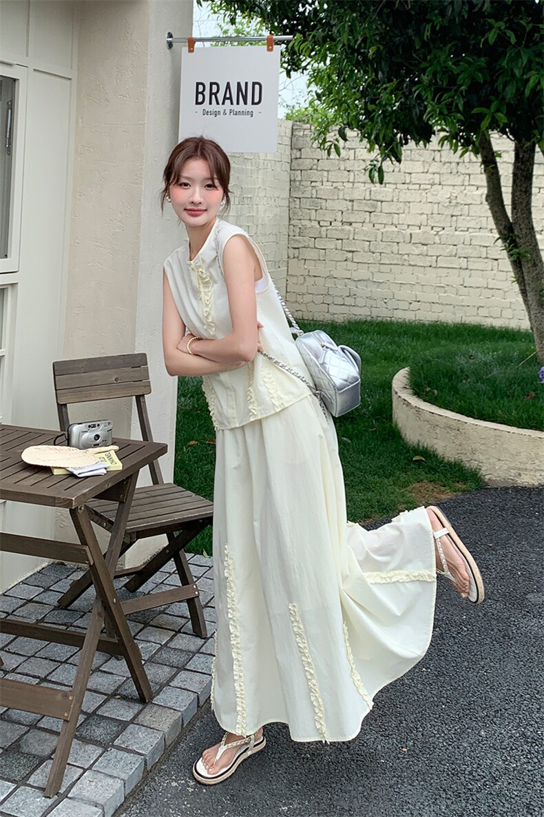 法式温柔气质套装女2025夏季新款高级感时尚薄款半身裙两件套,女装套装/套裙,幸运星