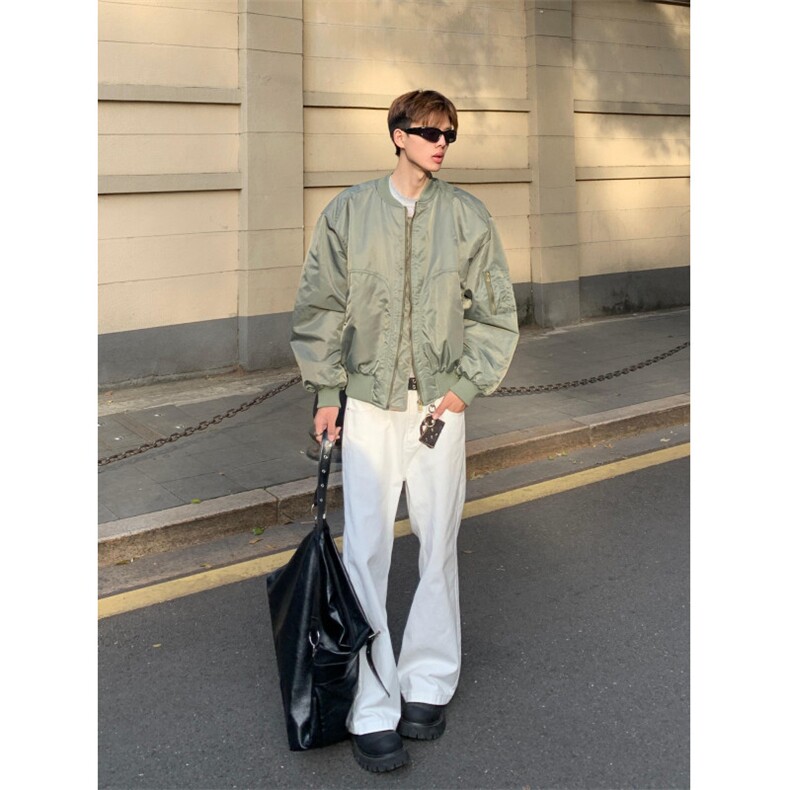 美式ma1飞行员夹克外套男春秋款cleanfit短款棉服绿色广州棒球服,男装夹克,星座1007（原301D）