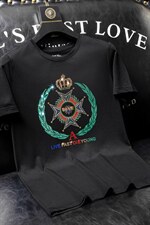 套头短袖燙钻潮休闲圆领T恤夏季亮片大码简欧QT4066-1-A6022-P50,男装T恤,电商A227B（原钱塘4066-1）