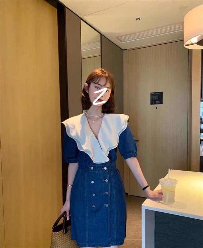 牛仔连衣裙，女装连衣裙，TANG.+