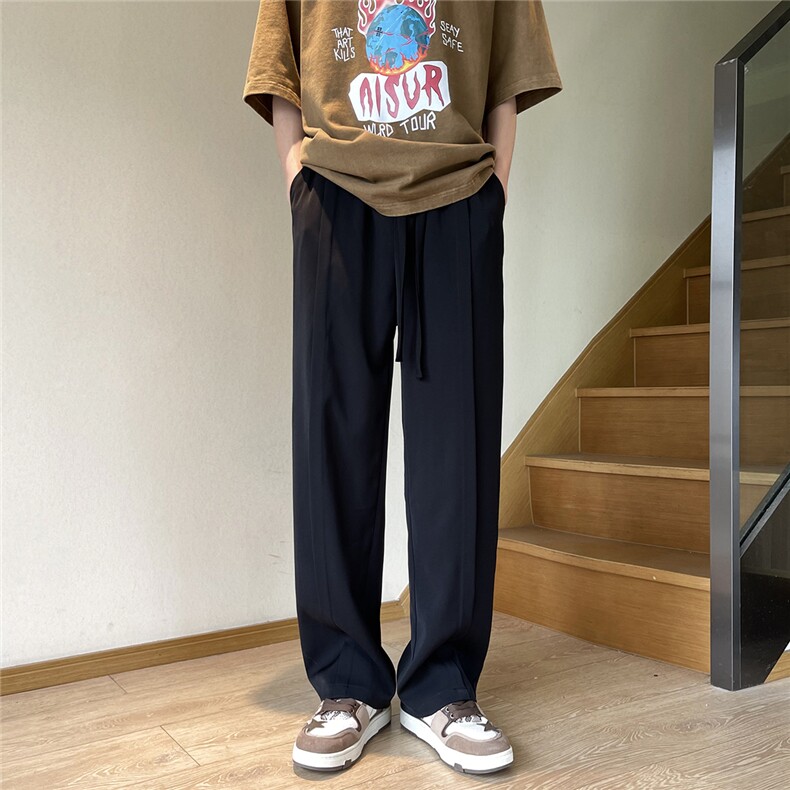 直供抖音夏季冰丝休闲裤宽松拖地裤D329-QM596-P50-控88,男装休闲裤,电商D329