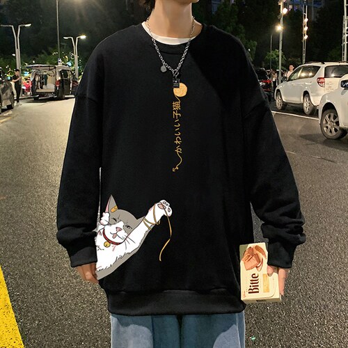 S6013-P28加绒款-P33秋季圆领卫衣男大码韩版宽松长袖外套,男装卫衣,电商A040