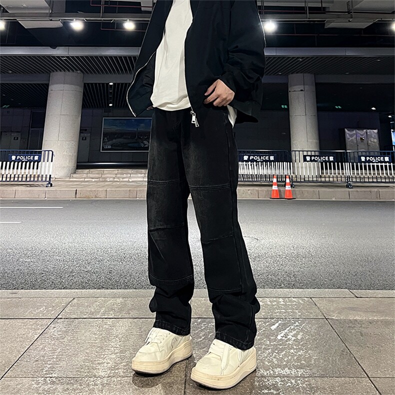 美式高街vibe风直筒长裤欧美痞帅男hiphop复古水洗牛仔裤控78,男装牛仔裤,星座301D-4(原星座1004-4）