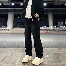 美式高街vibe风直筒长裤欧美痞帅男hiphop复古水洗牛仔裤控78，男装牛仔裤，星座301D-4(原星座1004-4）