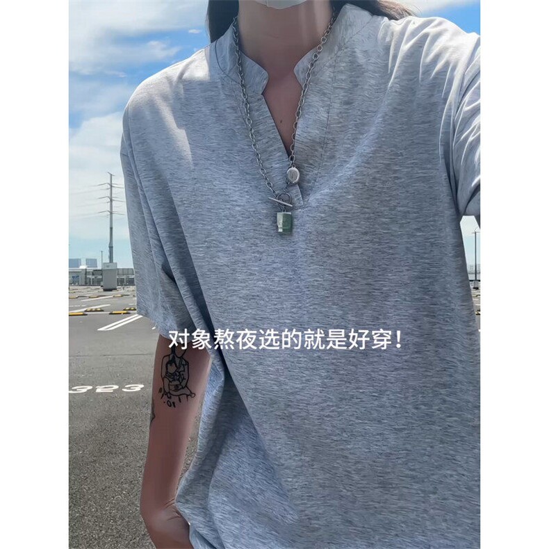 XZ809A/FFF01/P45/控58抖音品质索罗那情侣V领T恤,男装T恤,星座809A(原222-1)