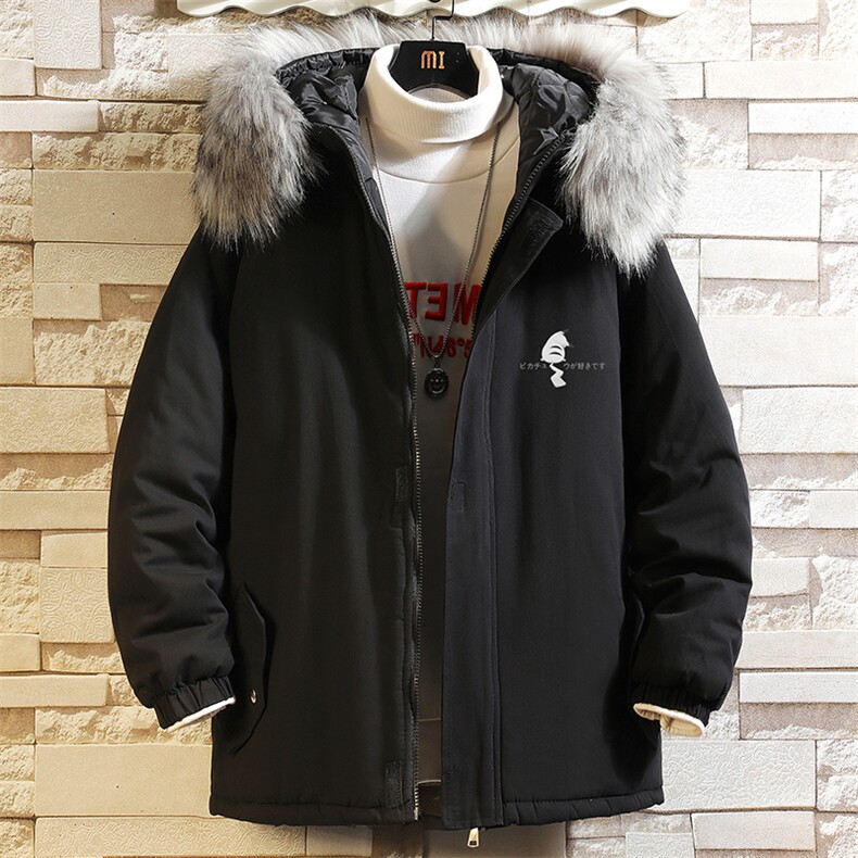 MM48036-P130冬季大毛领衣男士大码加厚袄男服砖墙,男装棉衣,电商A040A