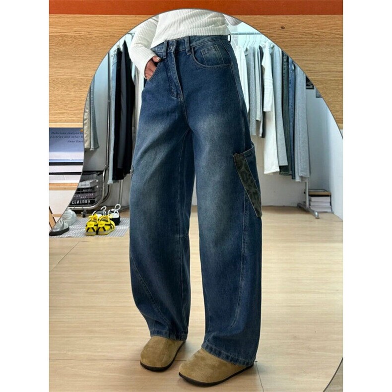 KZ1031LL-特P58cleanfit弯刀牛仔裤男款宽松直筒阔腿裤,男装牛仔裤,星座1007（原301D）