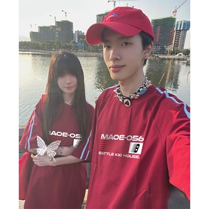 抖音得物高品质二开240克宽松纯棉美式潮牌三条杠织带短袖T恤图片