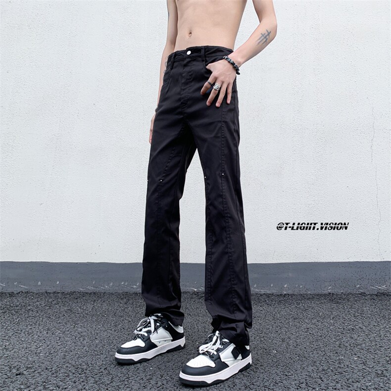 B221美式ins高街暗黑小众修身小脚休闲冲锋裤LK23092-P60控78,男装休闲裤,电商B221