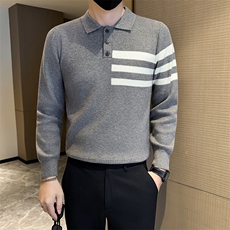 秋冬店主风社会小伙POLO领套头针织衫301A-1/M92/P58，男装针织衫/毛衣，星座301A-1