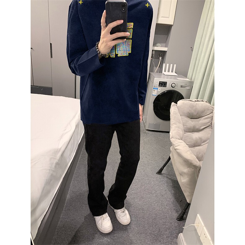 已有版权自家图纯棉情侣宽松圆领刺绣卫衣T恤男女WY18-特P35控58,男装T恤,星座205-5
