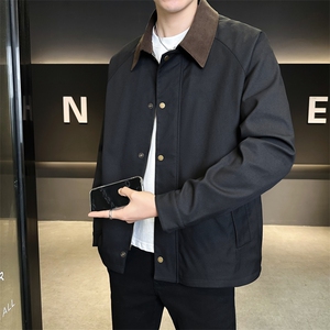 翻领夹克男春季简约宽松潮流百搭上衣服JK268-P78图片