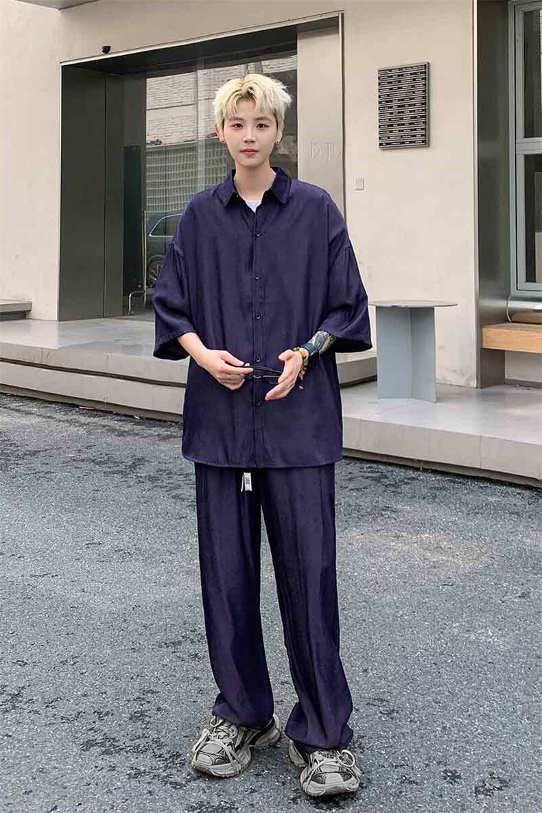 量大优供视频激光冰丝套装男XH69TZ-特P60,男装休闲套装,电商B367