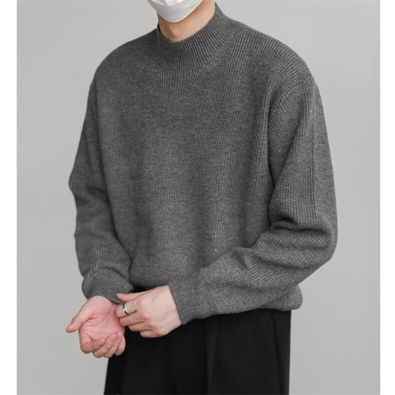 现货秋冬季上衣韩系宽松半高领打底针织衫男套头毛衣B1722-P53,男装T恤,星座1008