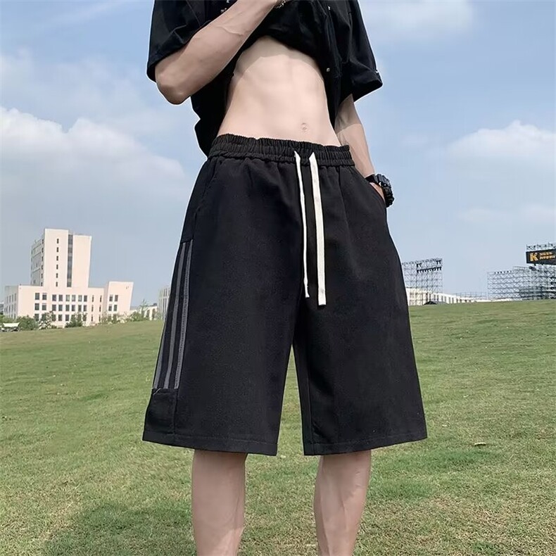 短裤男夏季薄款宽松直筒中裤美式潮牌高街休闲五分裤子10844-p32,男装牛仔裤,星座1008