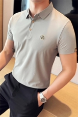 2025夏季凉感主推款轻奢薄款无痕冰丝短袖T恤翻领Polo衫T0719-P68，男装T恤，电商D342