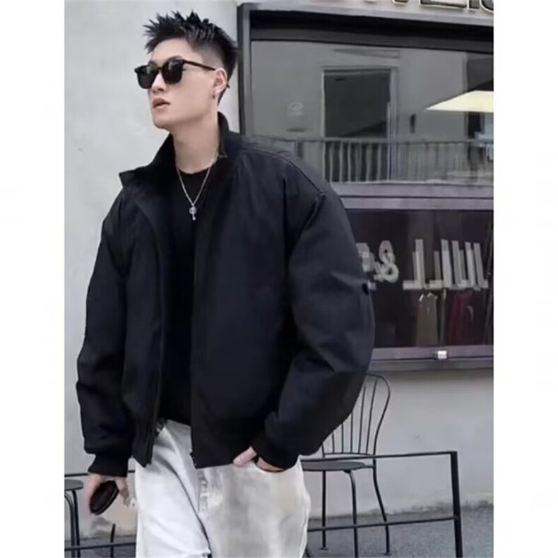 美式加厚飞行员夹克棉衣男款冬季高级感棉服短款立领棒球服,男装夹克,星座506A