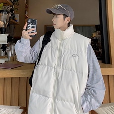 羽绒服马甲男秋冬潮牌加厚保暖背心高街立领情侣衣W6528-P55，男装棉衣，星座512-3
