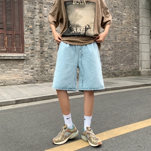 牛仔短裤男夏季薄款潮牌码休闲中裤男美式五分裤子男款N0761-P38图片