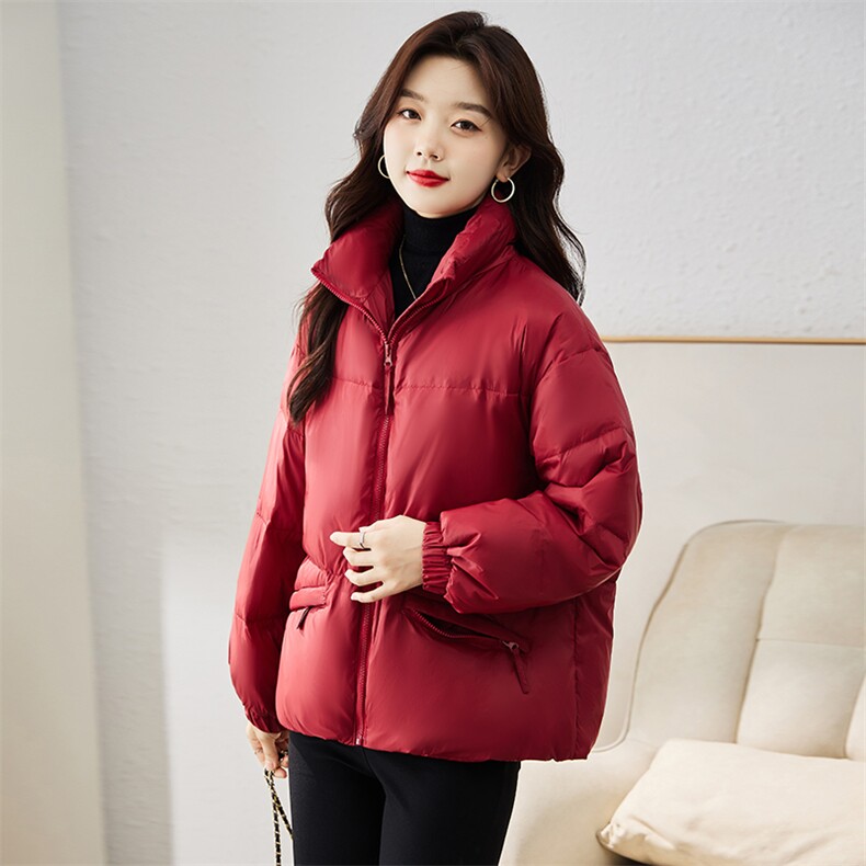现货羽绒服女连帽新款短款小个子面包服时尚宽松休闲保暖轻暖外套,女装羽绒服,贵人树