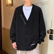 311B-1-CM-3970-P55控89港风穿线扣子开衫提花大码针织毛衣，男装针织衫/毛衣，星座311B-1