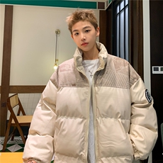 PU皮棉服冬季宽松港风棉衣立领冬装棉袄PM01-P115限158抖音控178，男装棉衣，电商B370