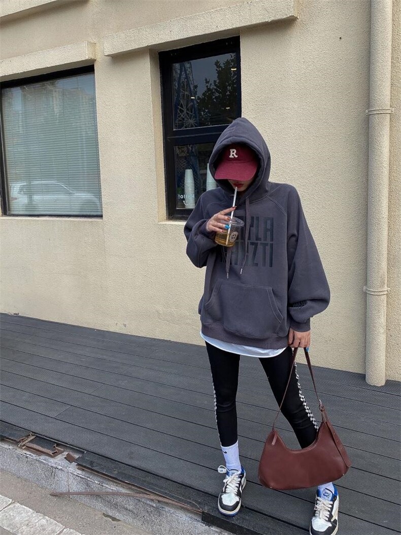 时尚休闲加绒卫衣，女装卫衣/绒衫，泽妤