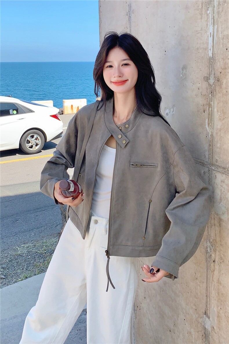 新款大货已出麂皮绒外套带包2D014-9085-P165-K228,女装短外套,2D014