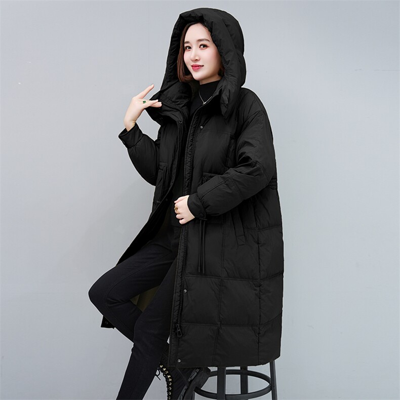 时尚中长款羽绒服女冬季新款保暖显瘦外套,女装羽绒服,姿萝菲