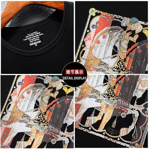 新款高品质套头短袖燙钻潮休闲圆领T恤夏季大码简欧上衣A2505-P63图片
