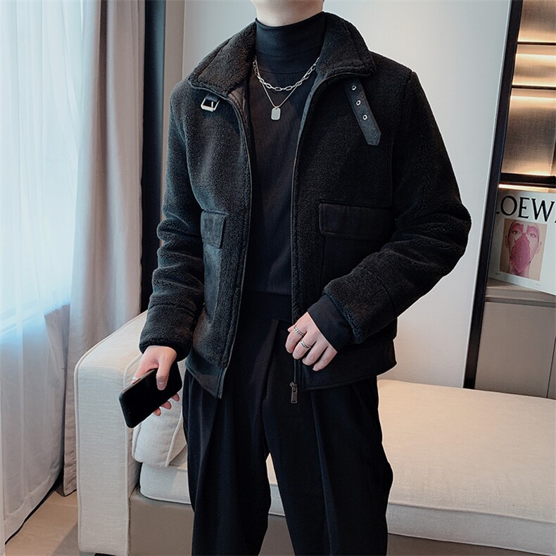 颗粒绒外套男冬季加厚毛绒棉服网红ins痞帅外套棉衣M003P140控170,男装棉衣,电商B267