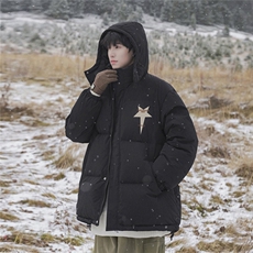 白鸭绒冬季保暖防风防水连帽羽绒服外套，男装羽绒服，电商A247