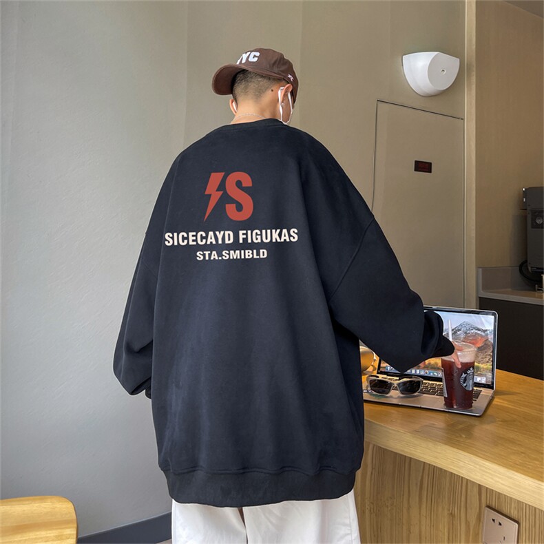 特P25控48秋冬新款男士圆领卫衣宽松休闲日常百搭上衣WQ24375,男装卫衣,电商B370