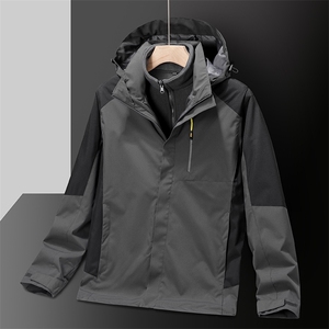 秋冬季冲锋衣连帽外套男女款防风三合一户外服SZ9805-P130图片