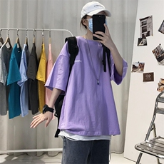 XZ115A-T06200克纯棉男女字母印花大码S-5XL10色T恤衫圆领半袖，男装T恤，星座115A-3