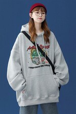 ！2024春季新品设计感小众欧美印花连帽卫衣W242P35控48，男装卫衣，A247A
